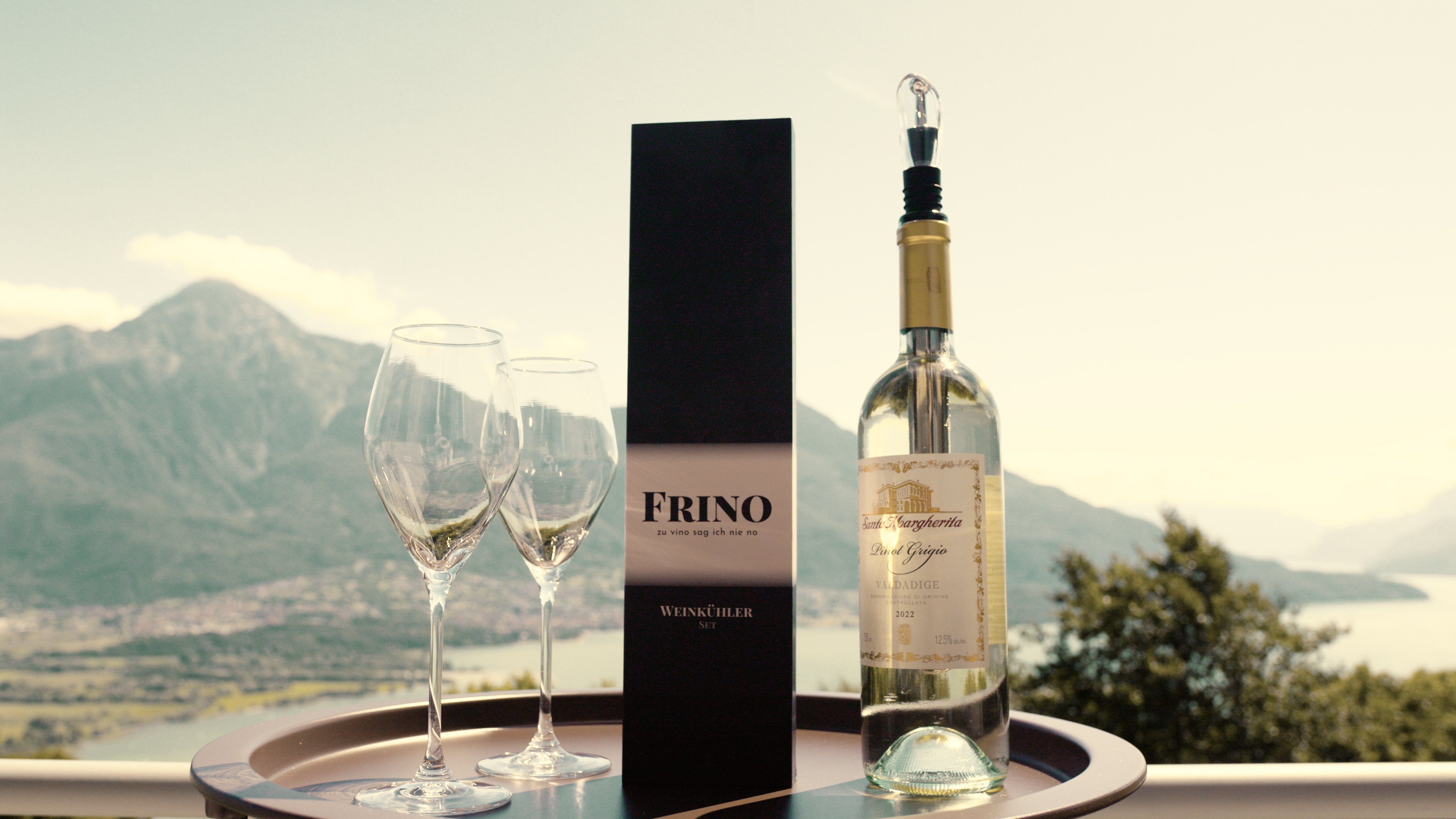 Premium Weinkühlstab [2 FRINO™ mit Sektkühler und Wein- FRINO GRÖSSEN] Ausgießer, Geschenkidee Set Weinkühler