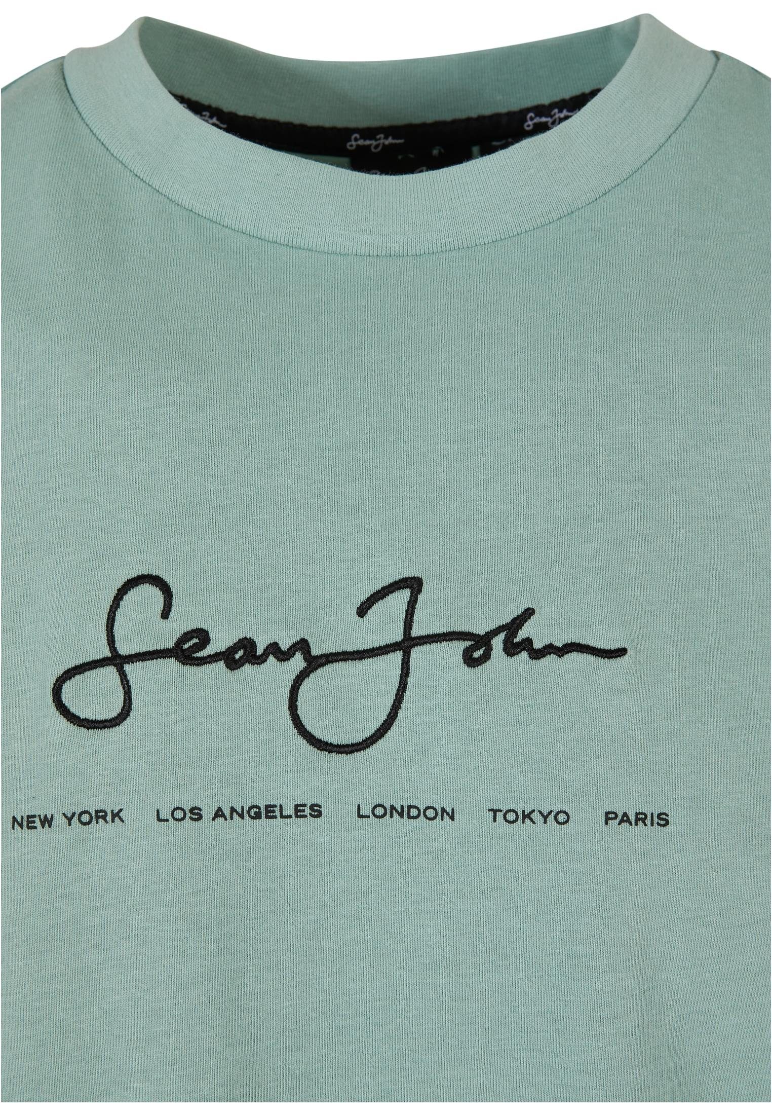 Classic light Sean Tee John JM-TE012-100-009 (1-tlg) Herren green Essential Logo Kurzarmshirt