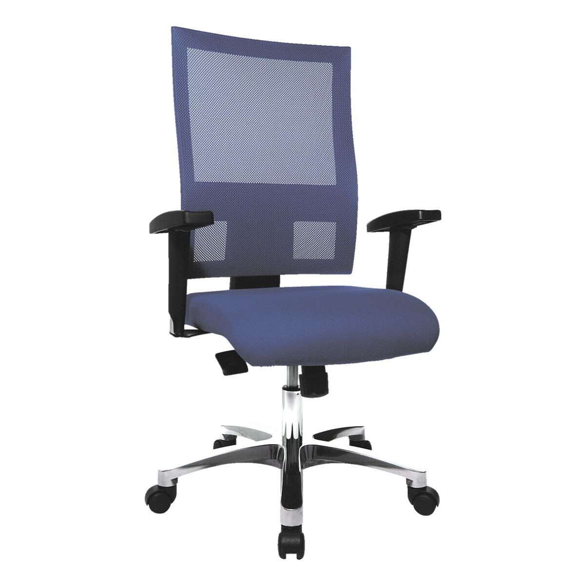TOPSTAR Schreibtischstuhl Pro Net SY, blau mit Flachsitz und (ohne Armlehnen) Netzrückenlehne