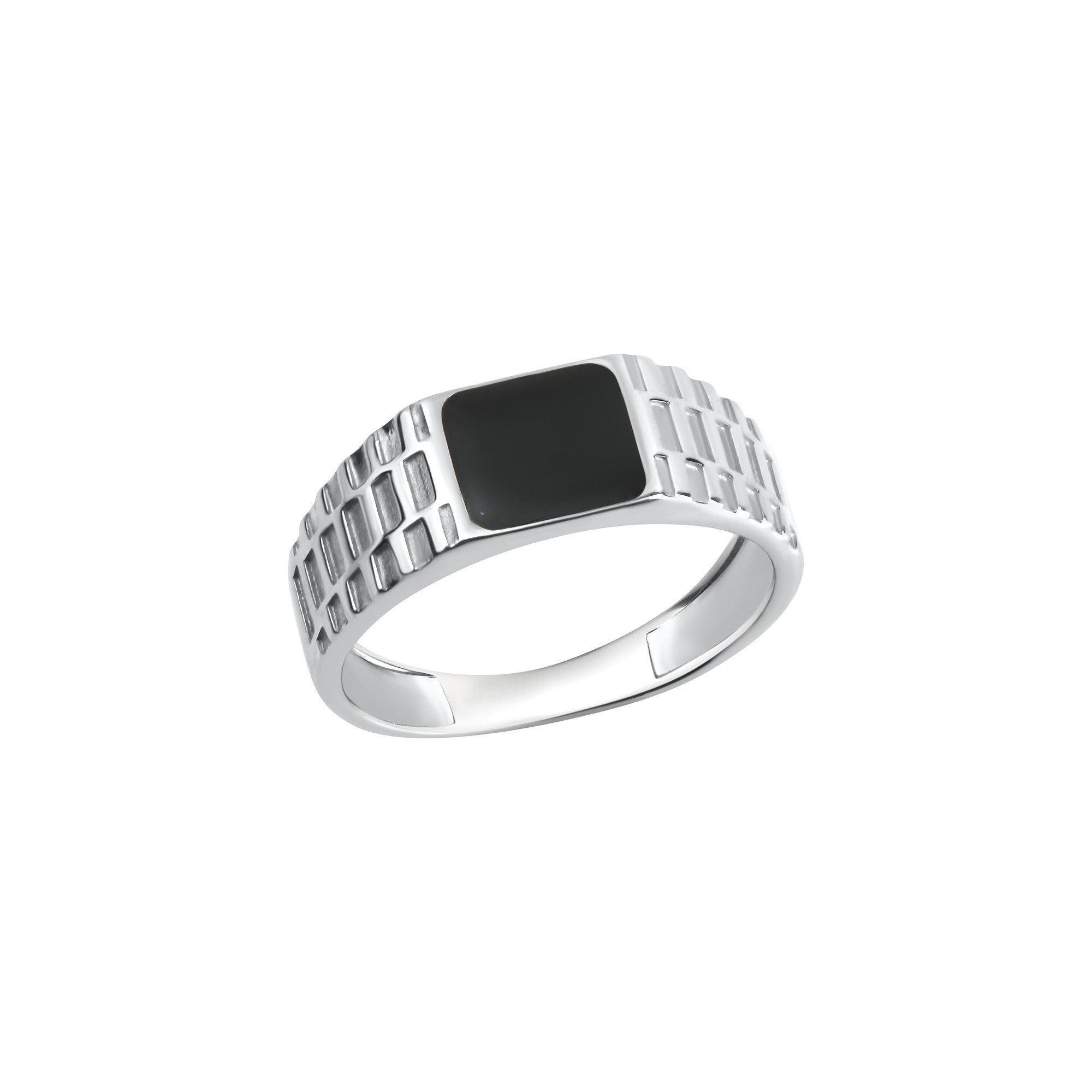 Vivance Fingerring 925/- Sterling Silber rhodiniert Lack schwarz