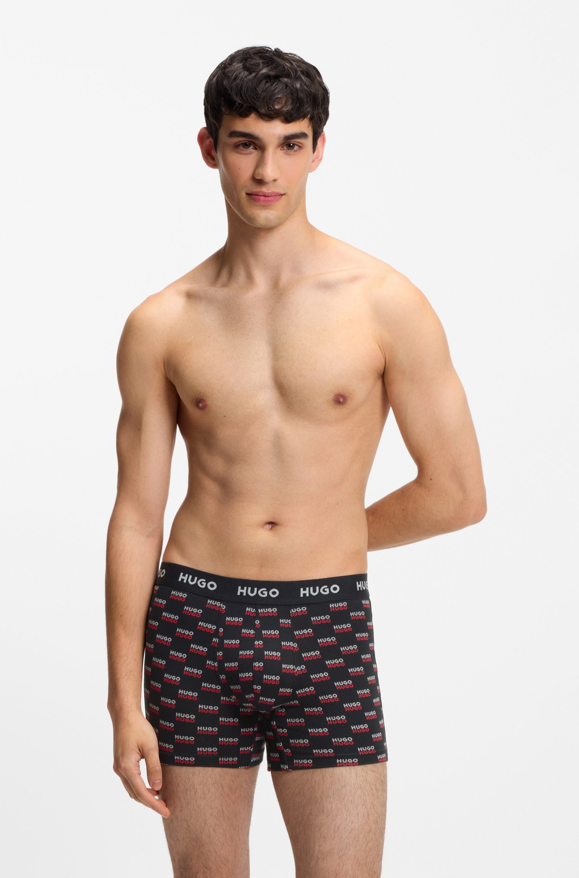 HUGO Boxershorts BOXERBR TRPLT DESIGN Markenlogo am elastischem Bund
