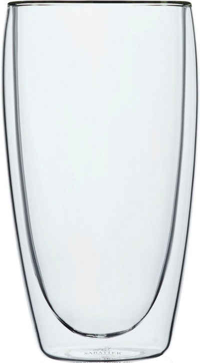 SABATIER International Latte-Macchiato-Glas, Borosilikatglas, mundgeblasen, 350 ml, 2-teilig