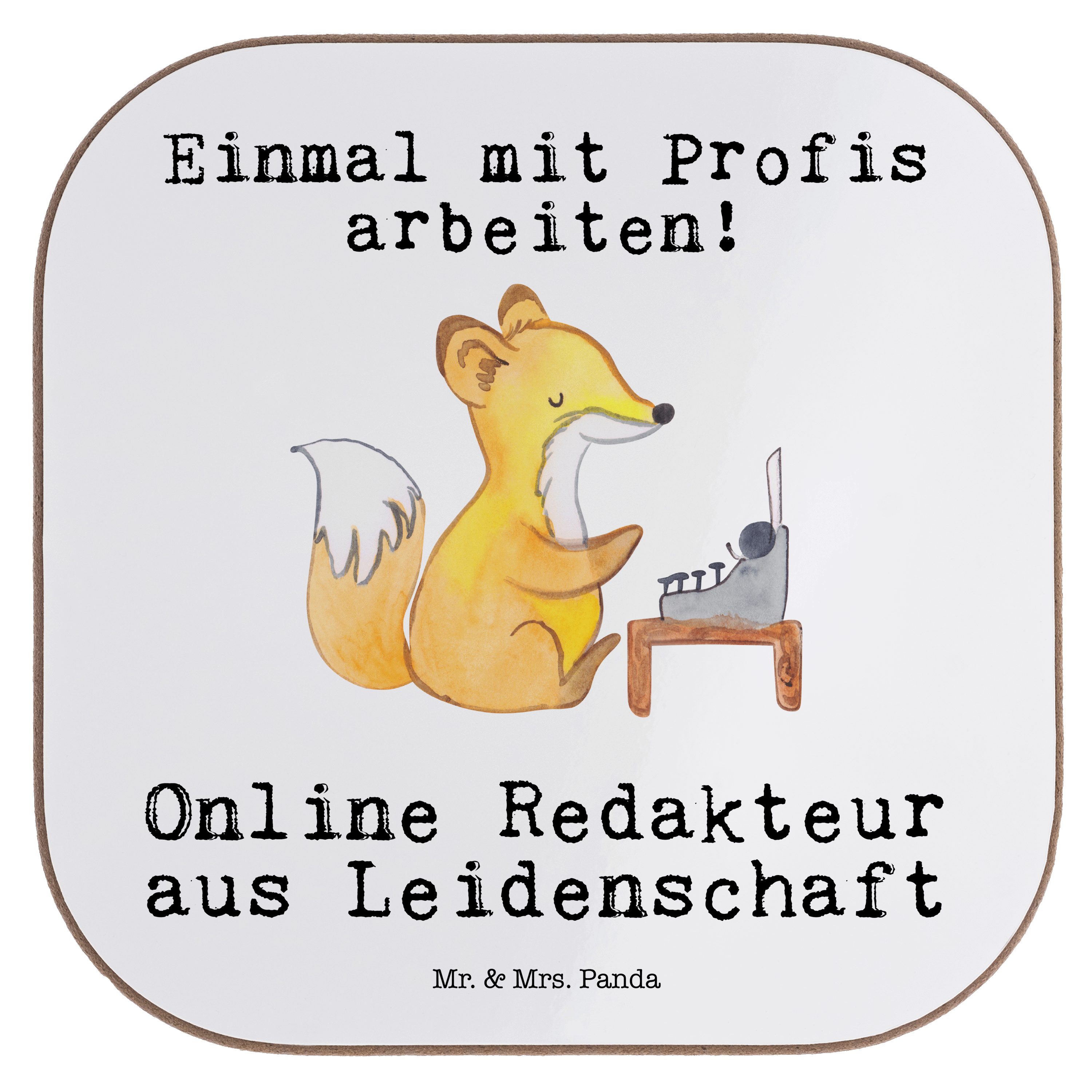 Getränkeuntersetzer Bierdeckel, aus Weiß Leidenschaft - Geschenk, & Mr. Mrs. Redakteur - Panda Glas, 1-tlg. Online