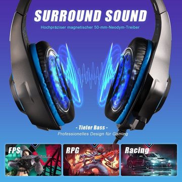 DOPWii Gaming Headset für PS4 PS5 PC Xbox Series,3.5 mm Deep Bass Stereo Headset
