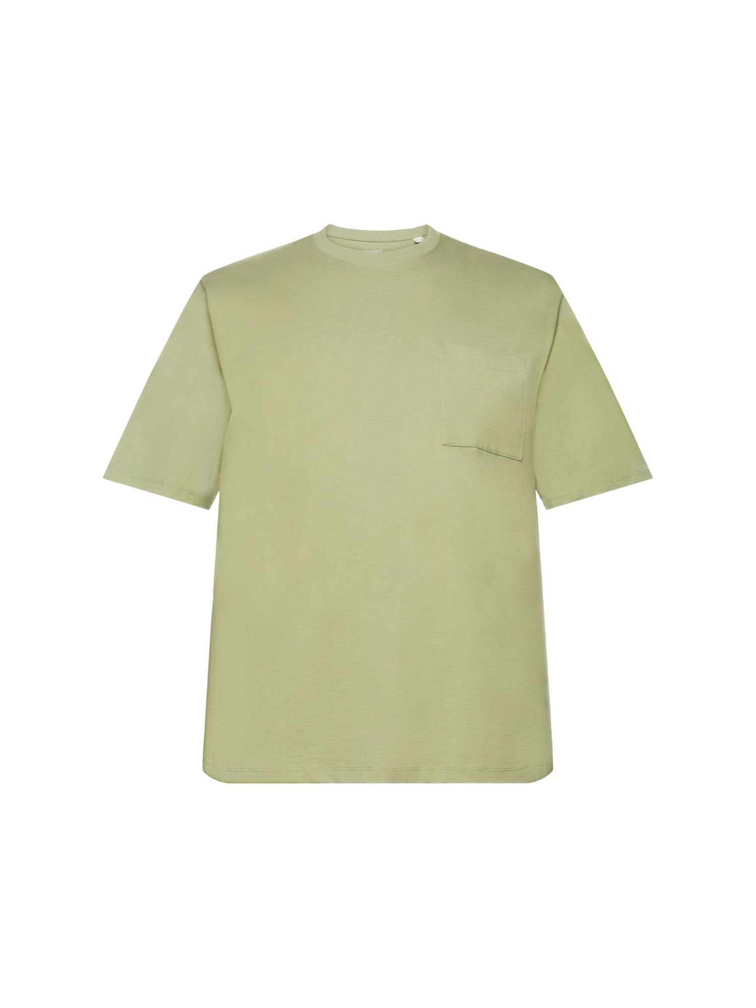 edc by Esprit T-Shirt Jersey (1-tlg) T-Shirt, LIGHT KHAKI Baumwolle 100