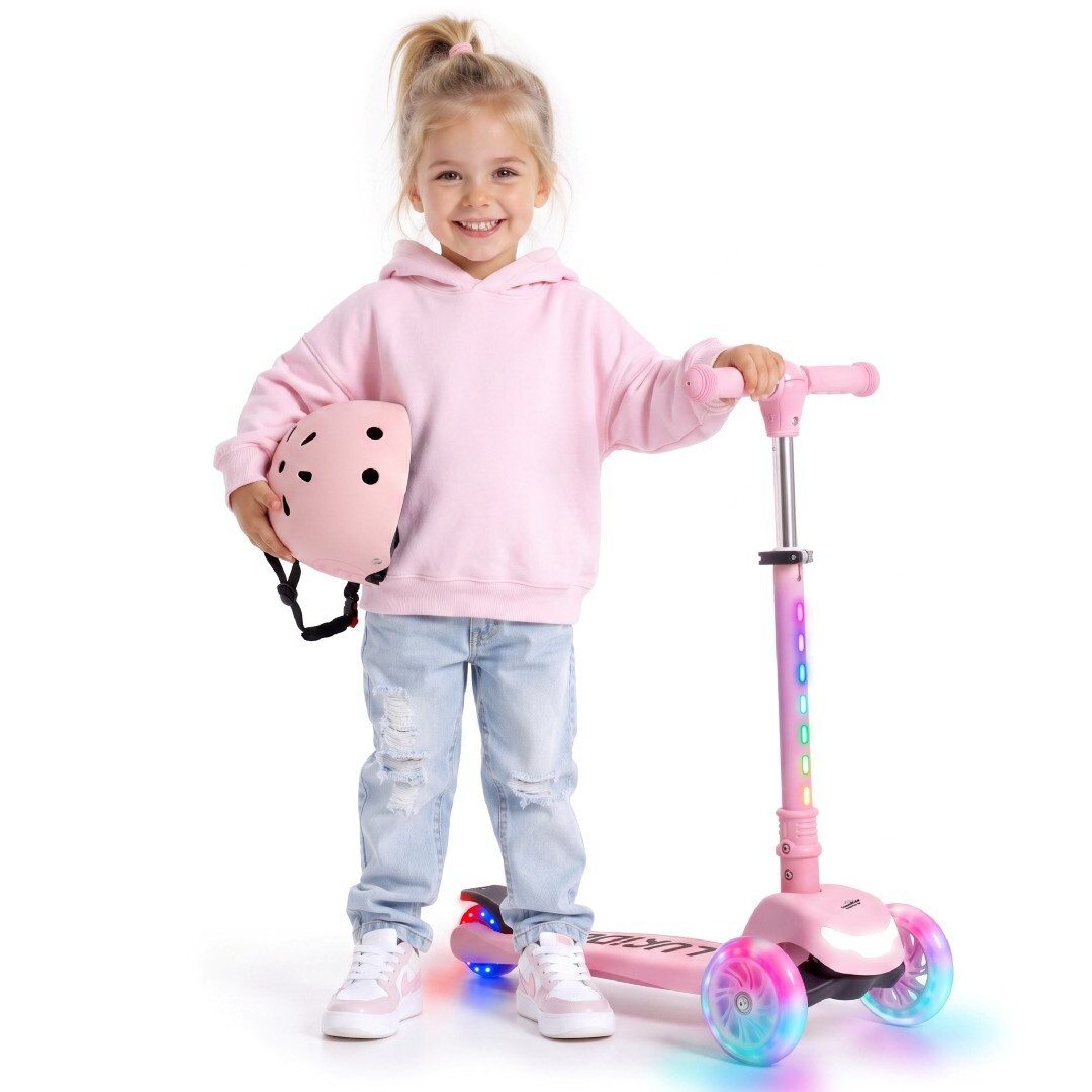 Sun Baby Scooter SUN BABY Lumi Ride 3-Rad Kinderroller LED 3+ klappbar - Pink von Sun Baby