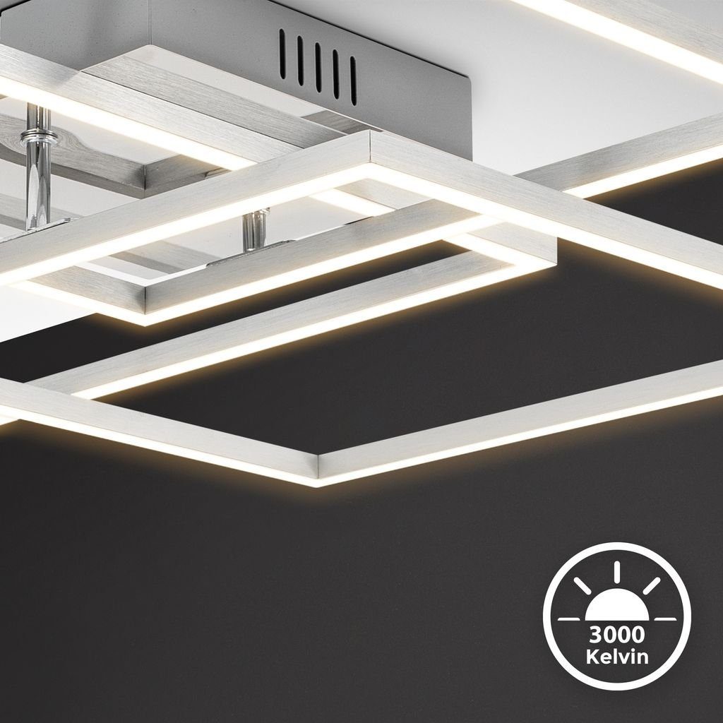 B.K.Licht Deckenleuchte LED Deckenlampe FRAME Chrom-Alu 3-flammig 56,8x56,8 günstig online kaufen