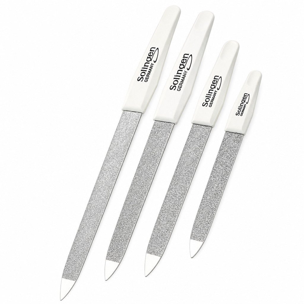 SMI Saphir-Nagelfeile 4 Saphirnagelfeile Solingen Saphir Nagelfeilen Fingernägel Fußnägel, 4-tlg., Fein, Grob