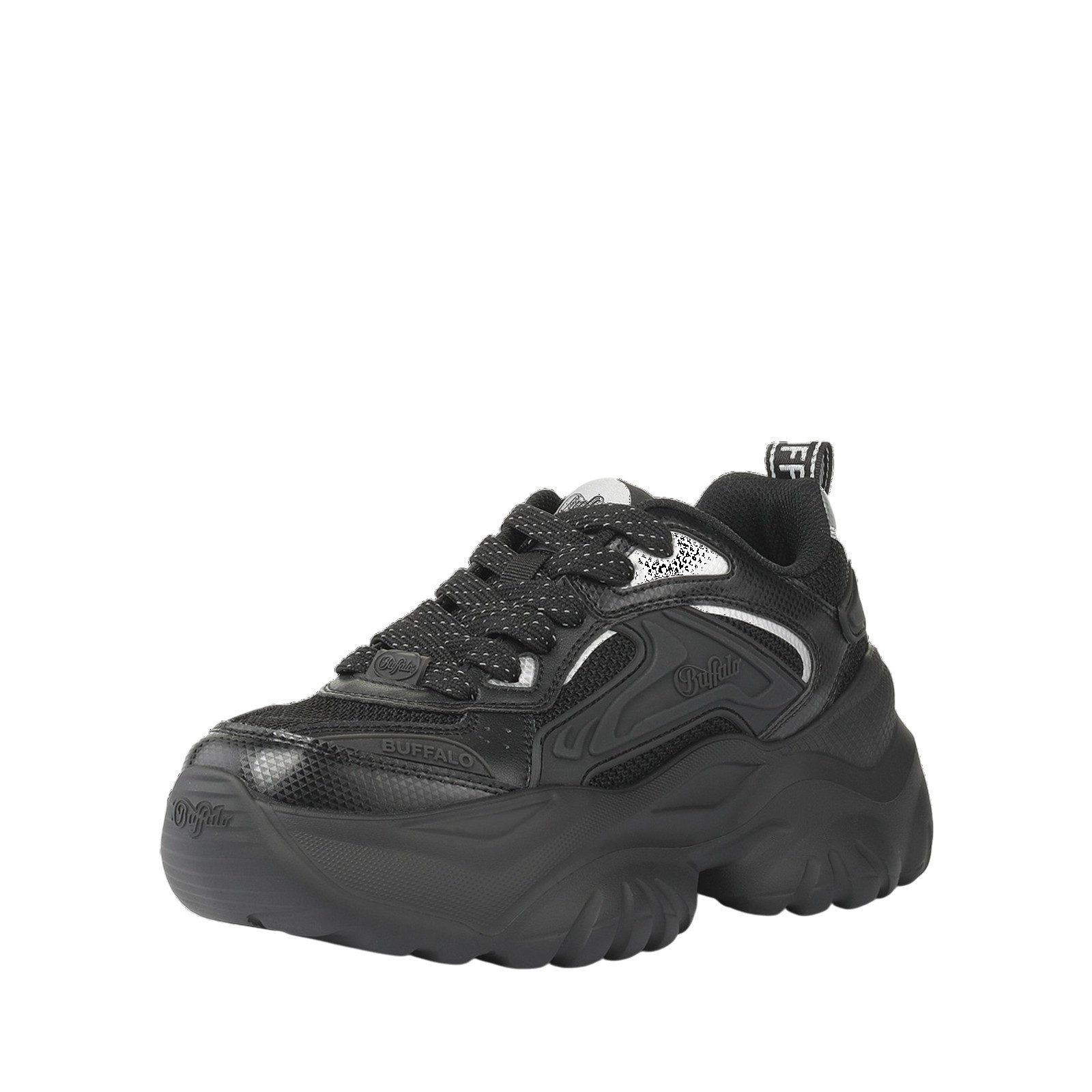 Buffalo 1636586 Bliss Mesh Low Top Black/Silver Sneaker