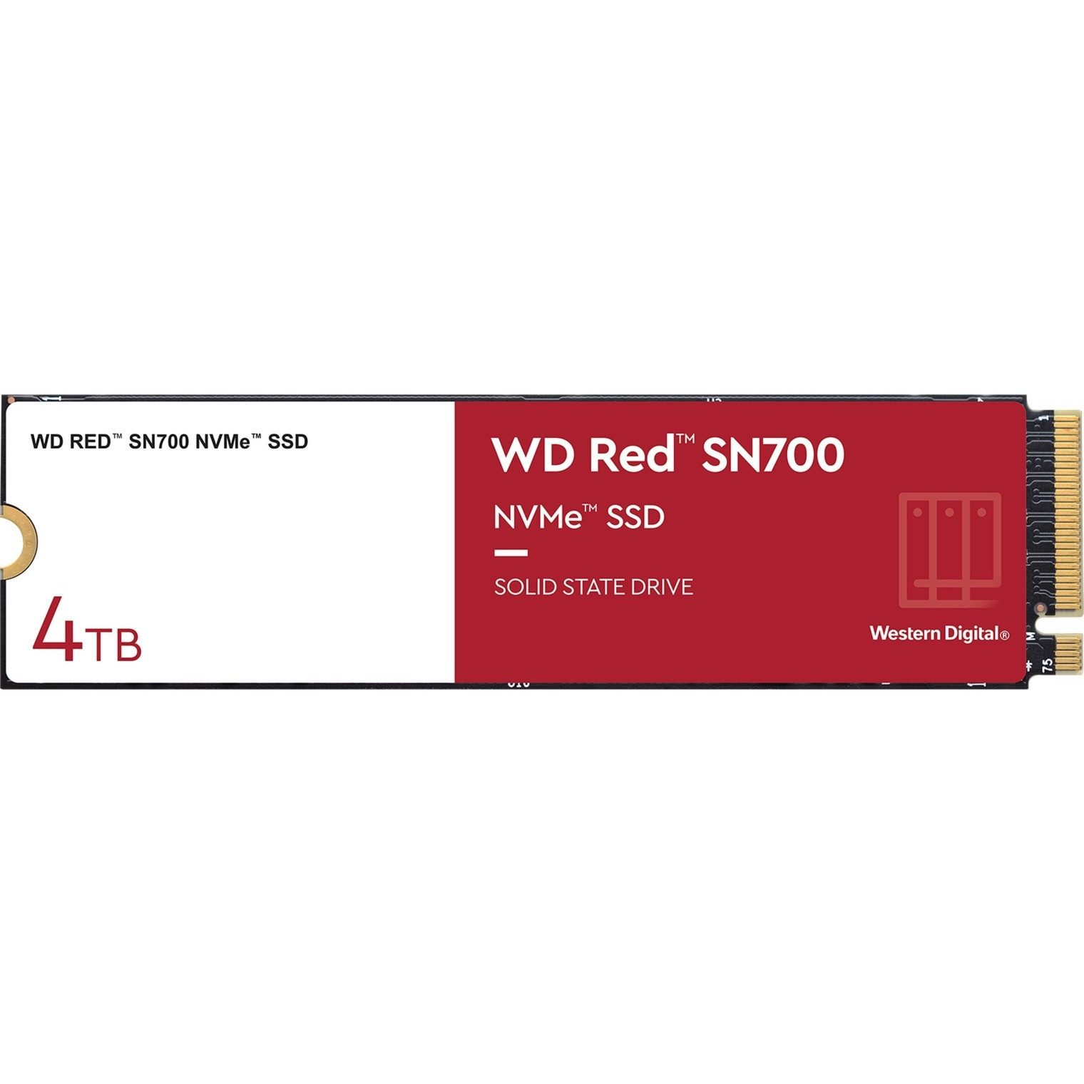Western Digital SN700 NAS 4TB M.2 2280 NVMe SSD 4000GB interne SSD (4 TB) M.2" 3400 MB/S Lesegeschwindigkeit, 3100 MB/S Schreibgeschwindigkeit, NAS-optimiert, PCIe Gen3 x4, NVMe, 5100 TBW Endurance