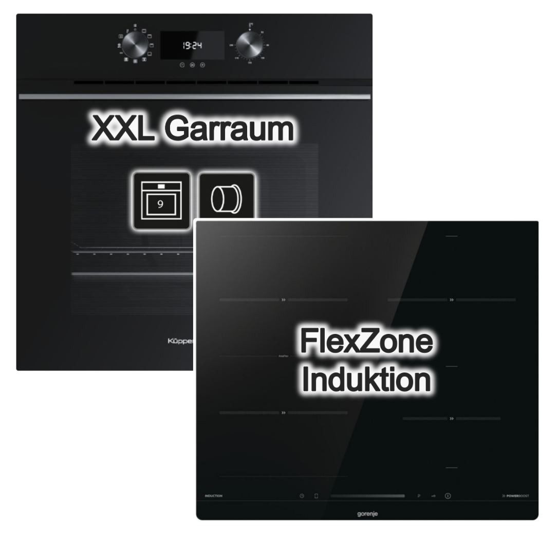Küppersbusch Backofen-Set Ökoclean mit Gorenje Induktionskochfeld Booster autark 60 cm