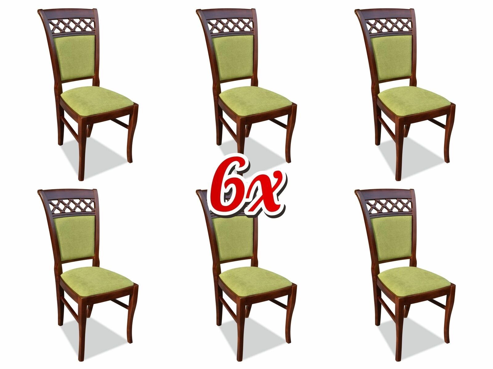JVmoebel Stuhl, Esszimmer Stühle Holz Stühle Stuhl Set Gruppen 6x Polster Design Textil Sessel