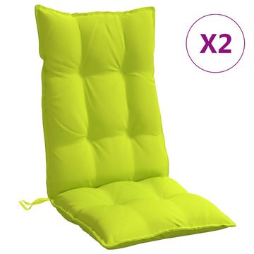 vidaXL Sitzauflage Hochlehner-Auflagen 2 Stk. Neongrün Oxford-Gewebe, (2 St)