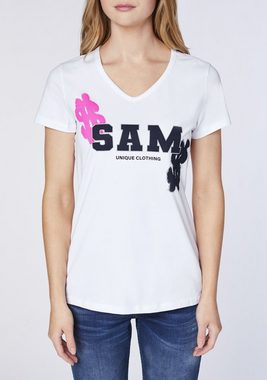 Uncle Sam Print-Shirt mit V-Neck und label-typischem Print