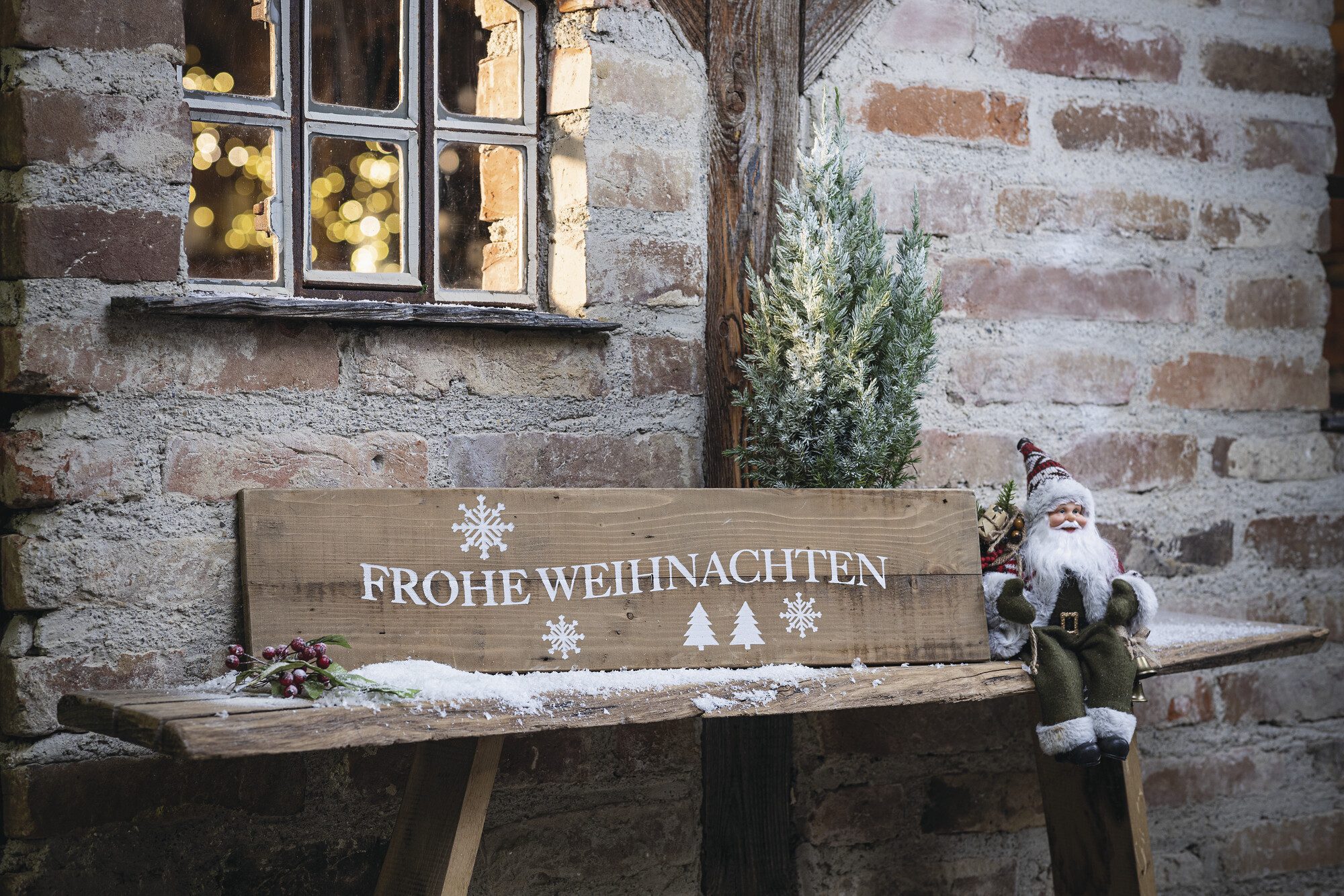 Frank Flechtwaren Dekoobjekt, Schild Frohe Weihnachten günstig online kaufen