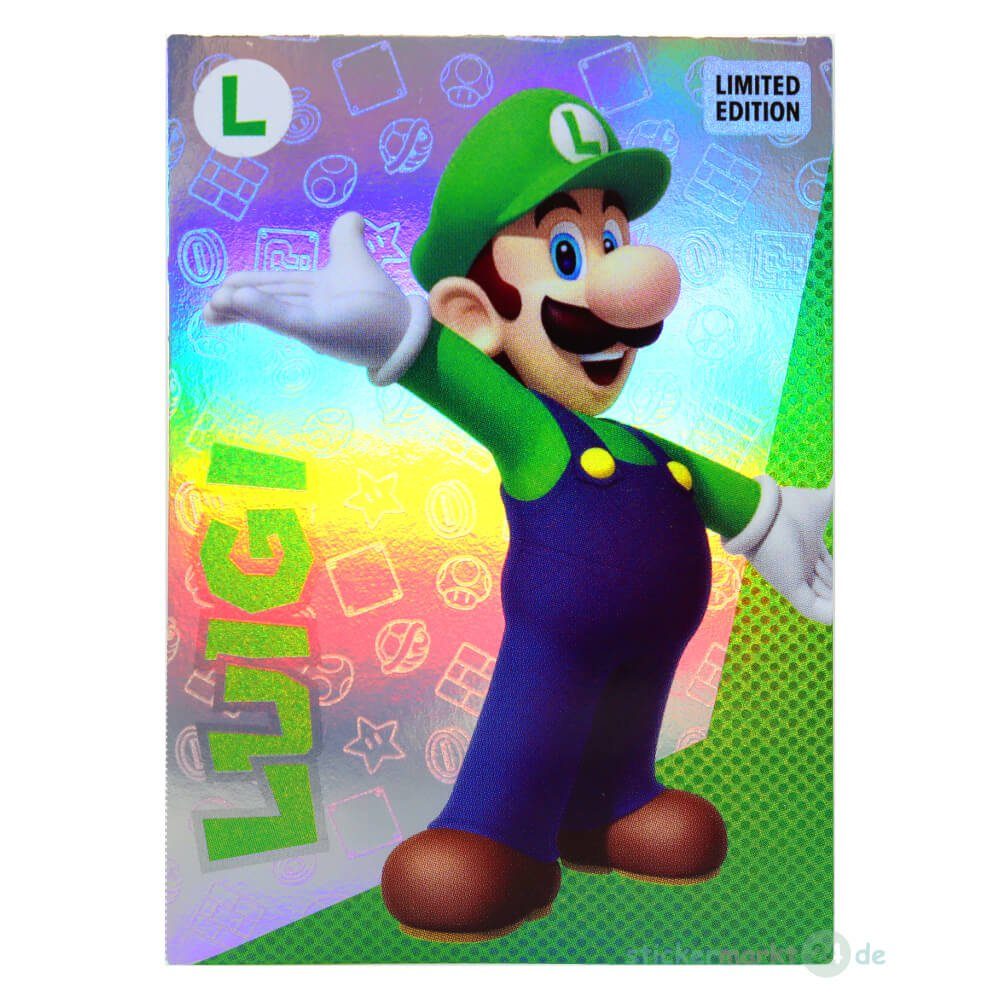 Panini Sticker Panini Super Mario Sticker - Play Time - Limited Edition Card - Luigi, (Set), Super Mario - Play Time - Limited Edition Luigi