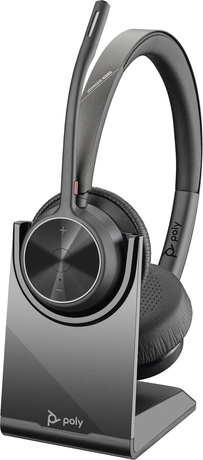 voelkner selection POLY VOYAGER 4320 UC Telefon On Ear Headset Bluetooth®  Stereo Schwarz Mikrofon-Rauschunterdrückung, Kopfhörer