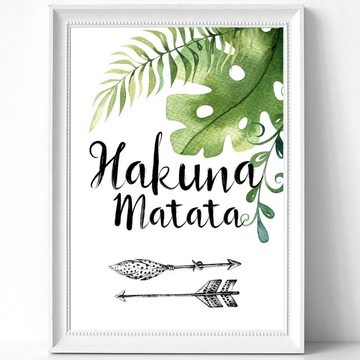 homestyle-accessoires Poster Bilderset FAULTIER DSCHUNGEL HAKUNA MATATA DIN A3/A4 Prints, (5 St), Ohne Bilderrahmen