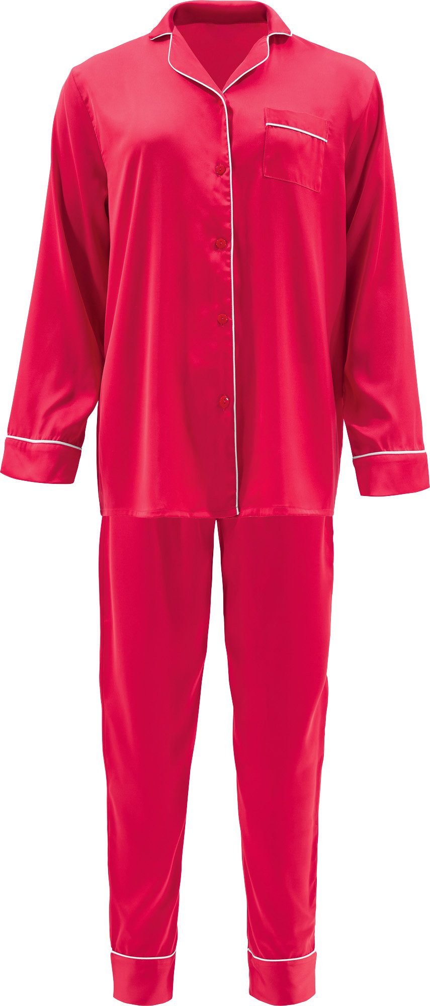 Erwin Müller Pyjama Damen-Schlafanzug Satin Uni