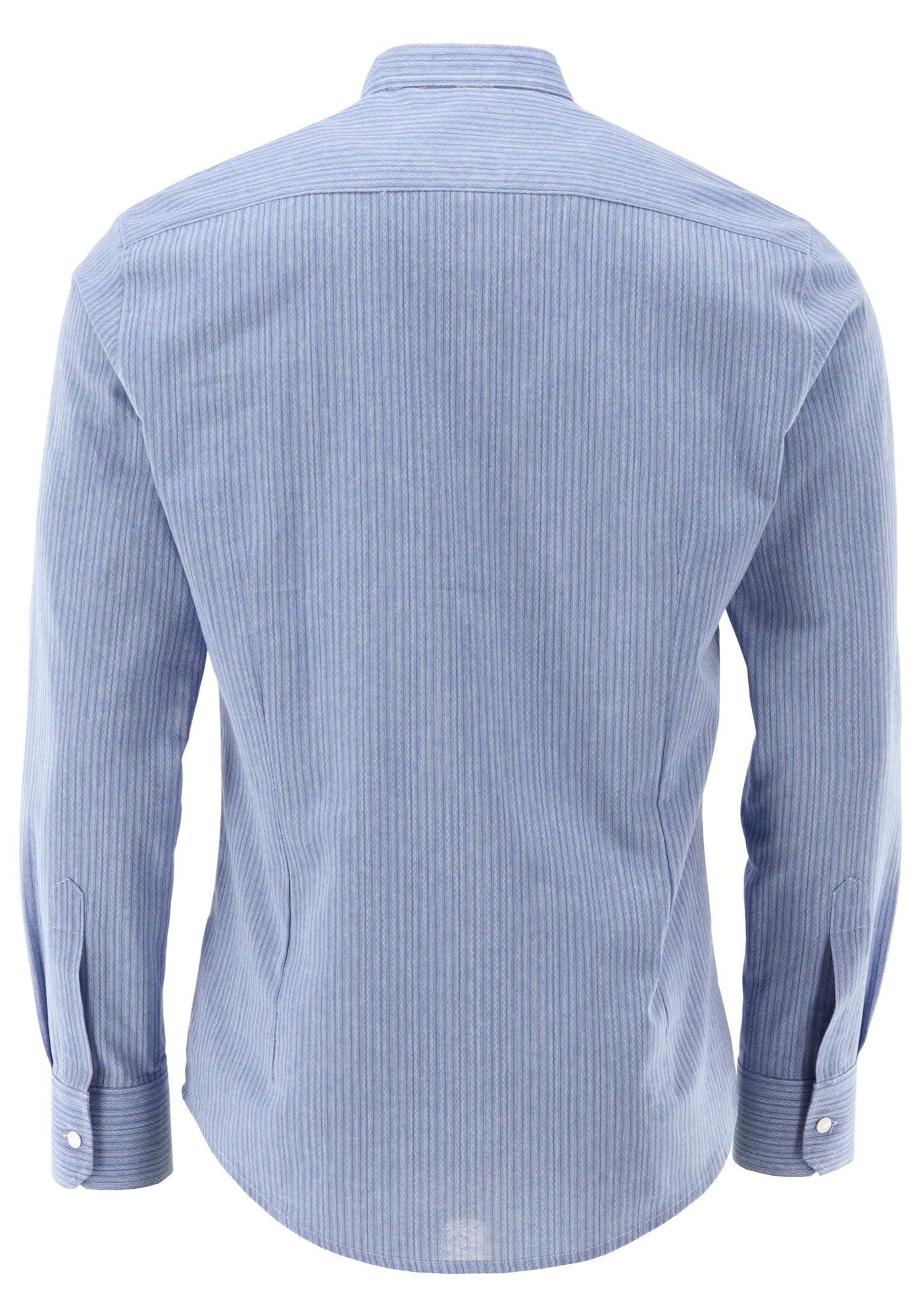 OS Trachten Trachtenhemd Hazau Slim Fit, Stehkragen, 1/1-Arm, Schlupfform, Pfoad mit 2x2 Biesen