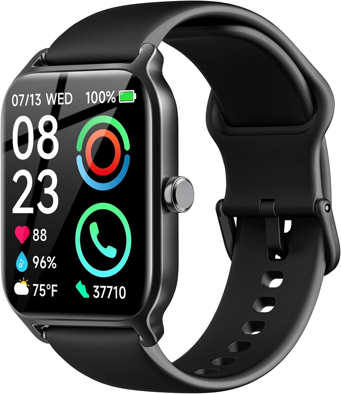 Fitpolo mit Telefonfunktion Fitnessuhr Alexa Integriert Smartwatch (1.8  Zoll, Andriod iOS), 100+ Sportmodi,Pulsmesser SpO2 Stress Schlafmonitor  5ATM Wasserdicht
