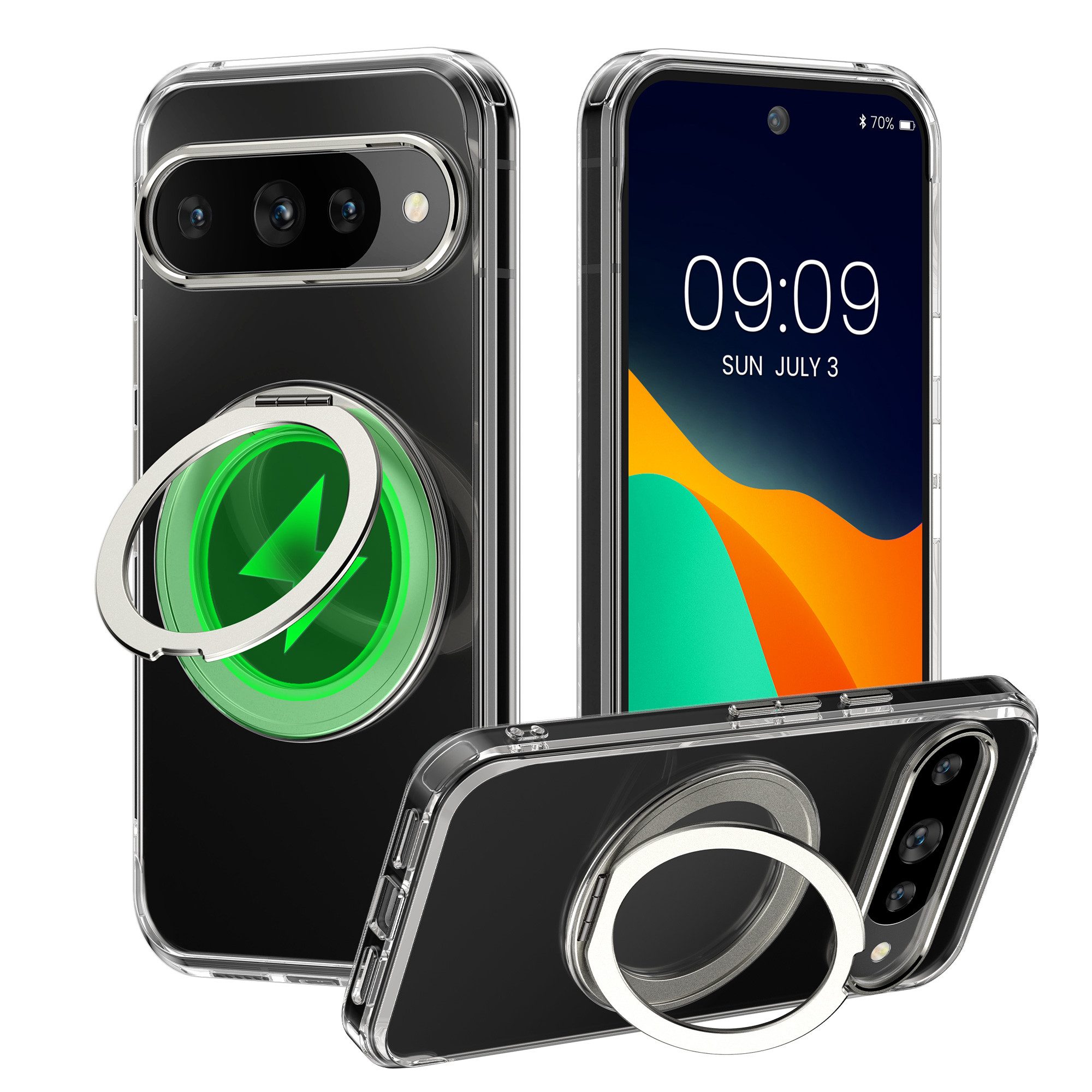 kalibri Smartphone-Hülle Schutzhülle Ringhalter für Google Pixel 10 / Pixel 10 Pro Hülle, Kickstand 360° Ringhülle kompatibel mit MagSafe