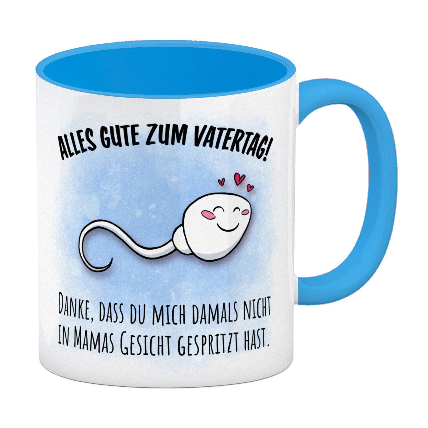Tasse Danke Papa dass du nicht Kaffeebecher in hellblau zum Vatertag mit