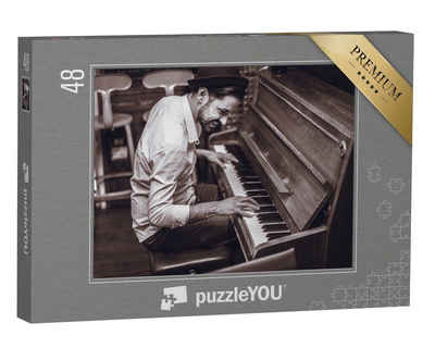 puzzleYOU Puzzle Piano Man: Junger Künstler am Klavier, 48 Puzzleteile, puzzleYOU-Kollektionen Musik, Menschen