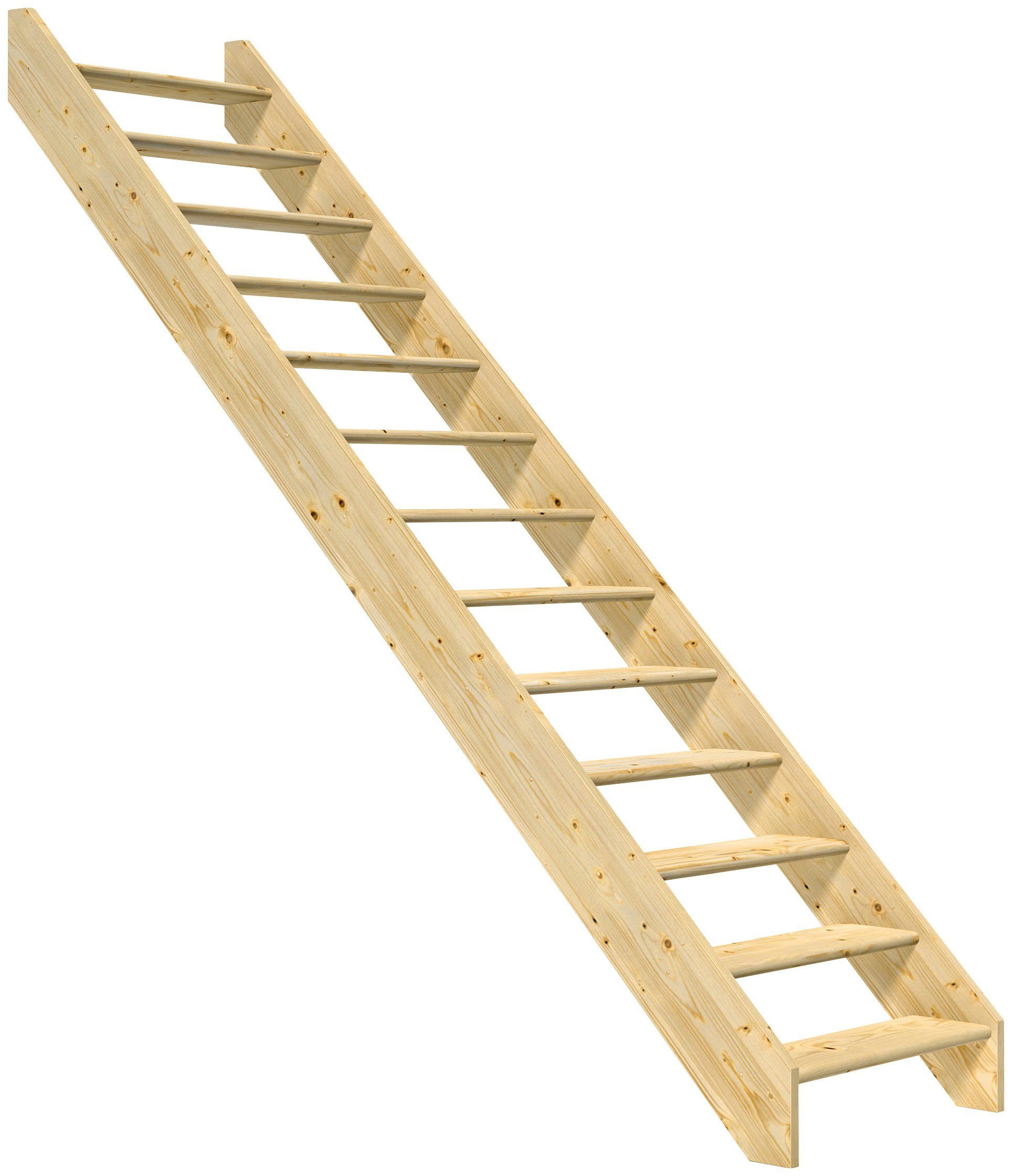 Dolle versch. Raumspartreppe Stufen offen, Paris, cm, 280,5 Ausführungen für bis Fichte, Geschosshöhen