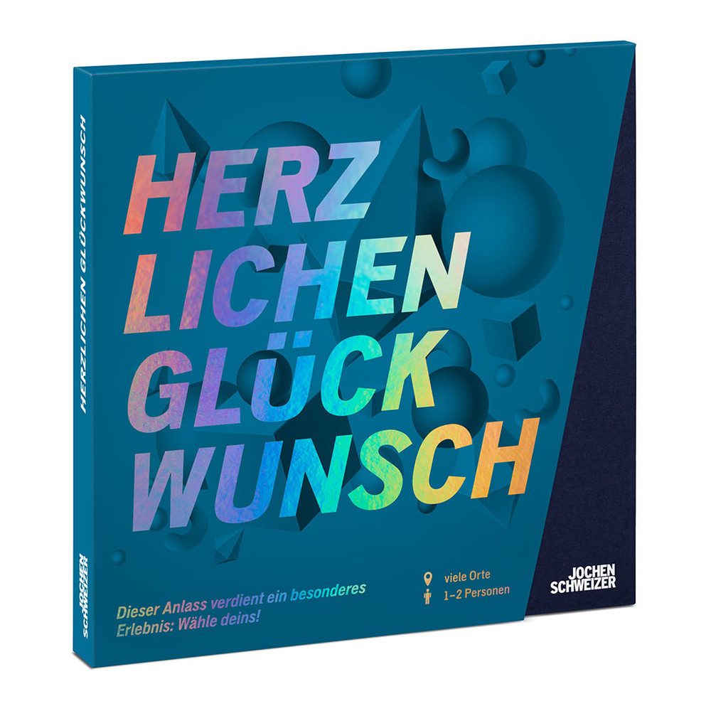 Jochen Schweizer Erlebnisgutschein Geschenkbox Herzlichen Glückwunsch, Ein Hoch auf dich – und diesmal wird ganz besonders gratuliert.
