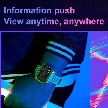 findtime Schlafüberwachung Smartwatch (1,57 Zoll, Android, iOS), mit Herzfrequenzmessung Schlaftracker Fitnessuhr NFC Musiksteuerung