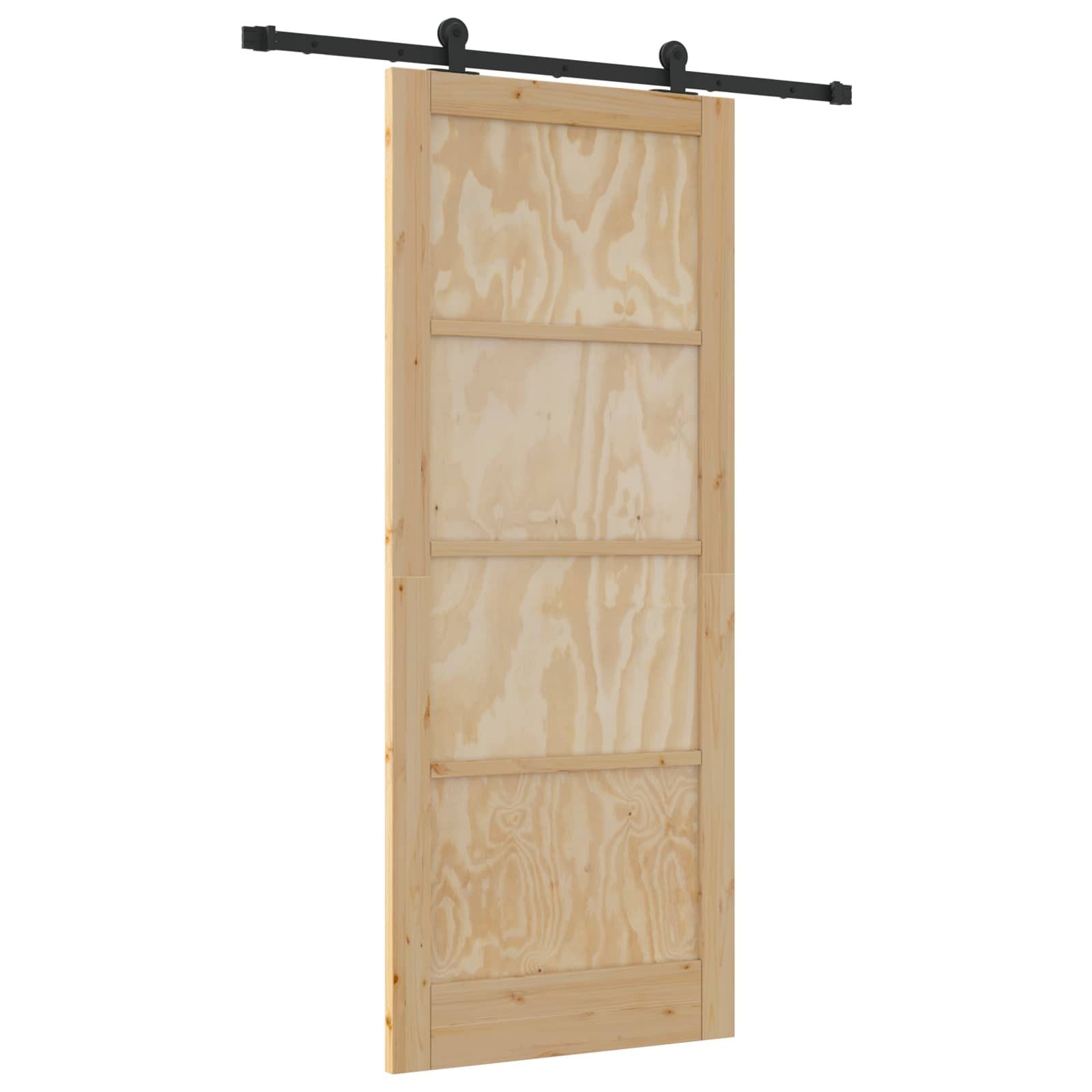 vidaXL Haustür Schiebetür ORKDAL 86 x 211 cm Massives Kiefernholz Natur (1-St)