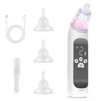 EUARY Nasensauger Elektrisch Baby Kinder Staubsauger Nose Cleaner USB-Aufladung, Baby Nasal Aspirator 3 Saugstärken 3 Größen Tip Säuglinge/Kleinkinder
