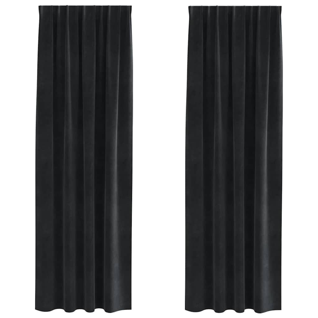 vidaXL Vorhang Vorhänge 2 stk. Schwarz 140 x 260 cm Samt (2 St), Samt