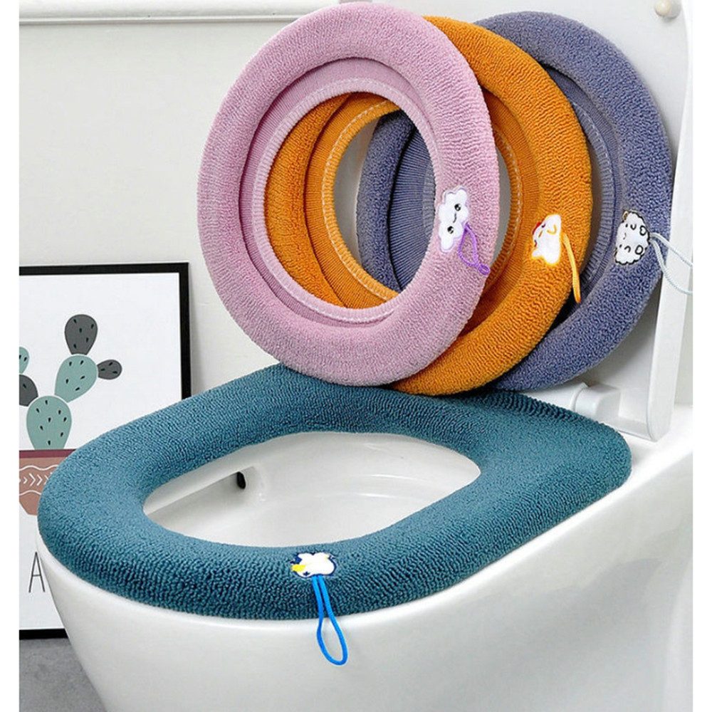 Coonoor Dusch-WC-Sitz 2 Stück Toilettensitzbezug Waschbar mit Griff weiche WC Deckelbezug – Bild 4 von 5