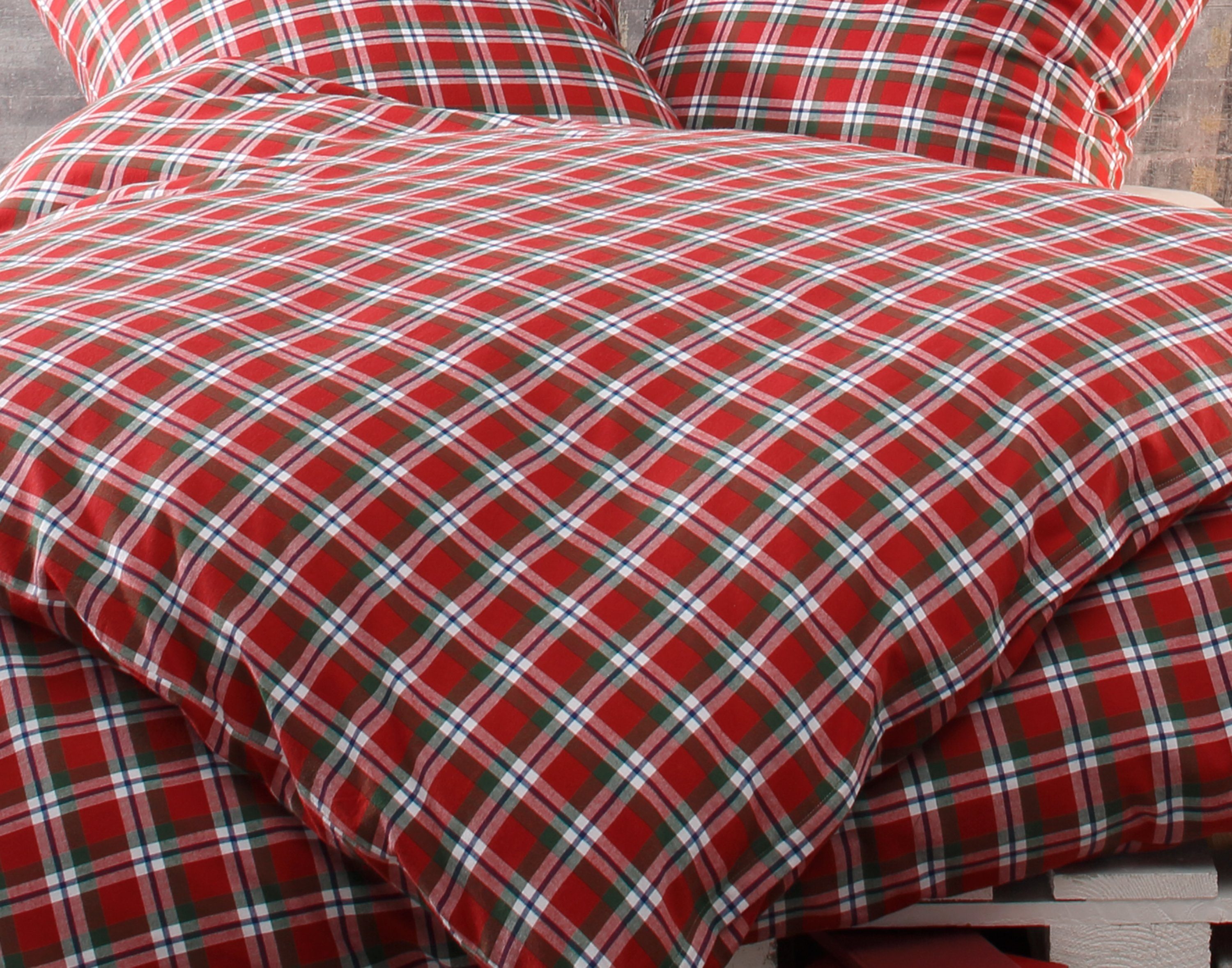 BETTWAESCHE-MIT-STIL Bettwäsche Karo Feinflanell Bettwäsche Toronto, günstig online kaufen