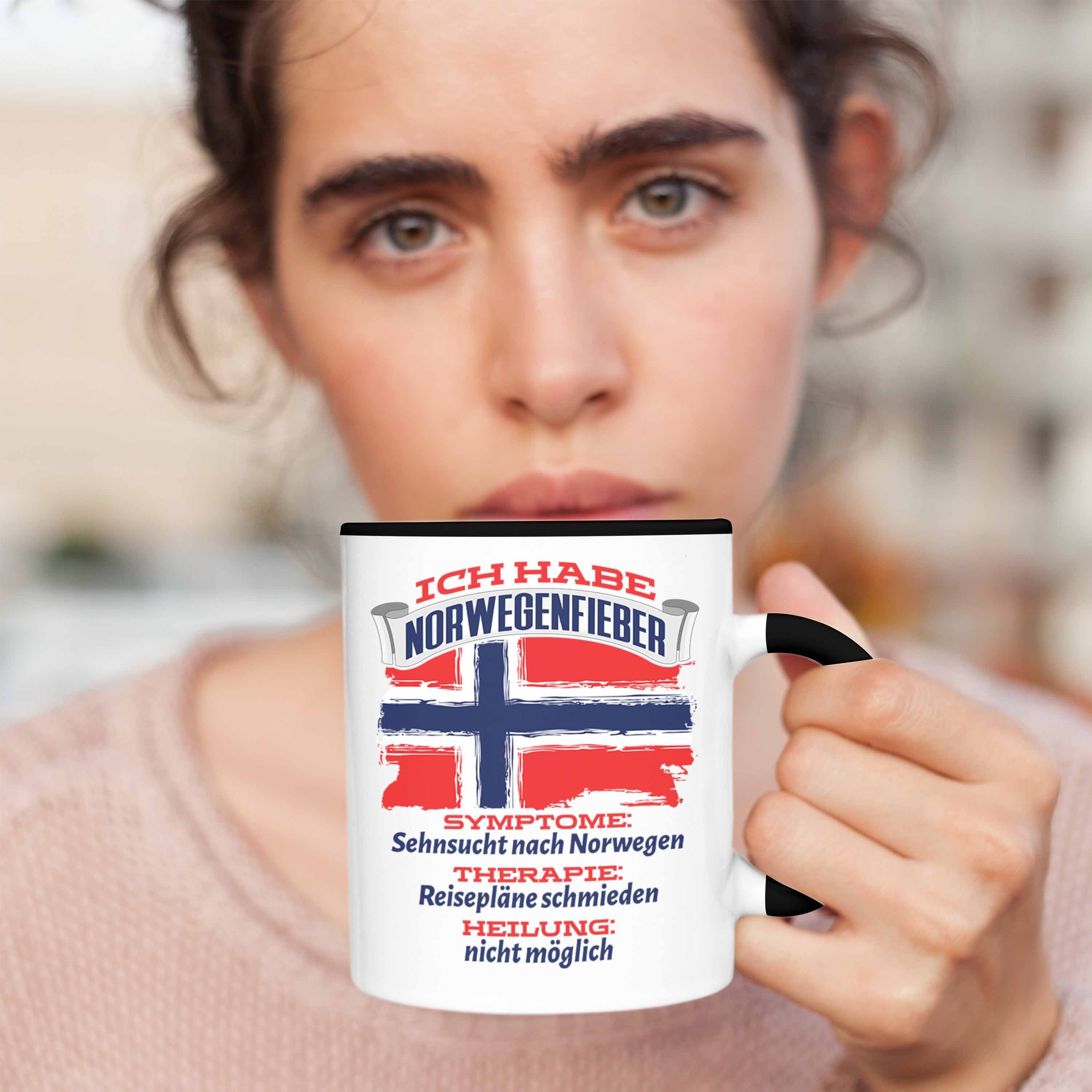 Geschenkidee Trendation Spruch Tasse Norwegen Grafik Norwegenfieber Lust Tasse Schwarz Geschenk