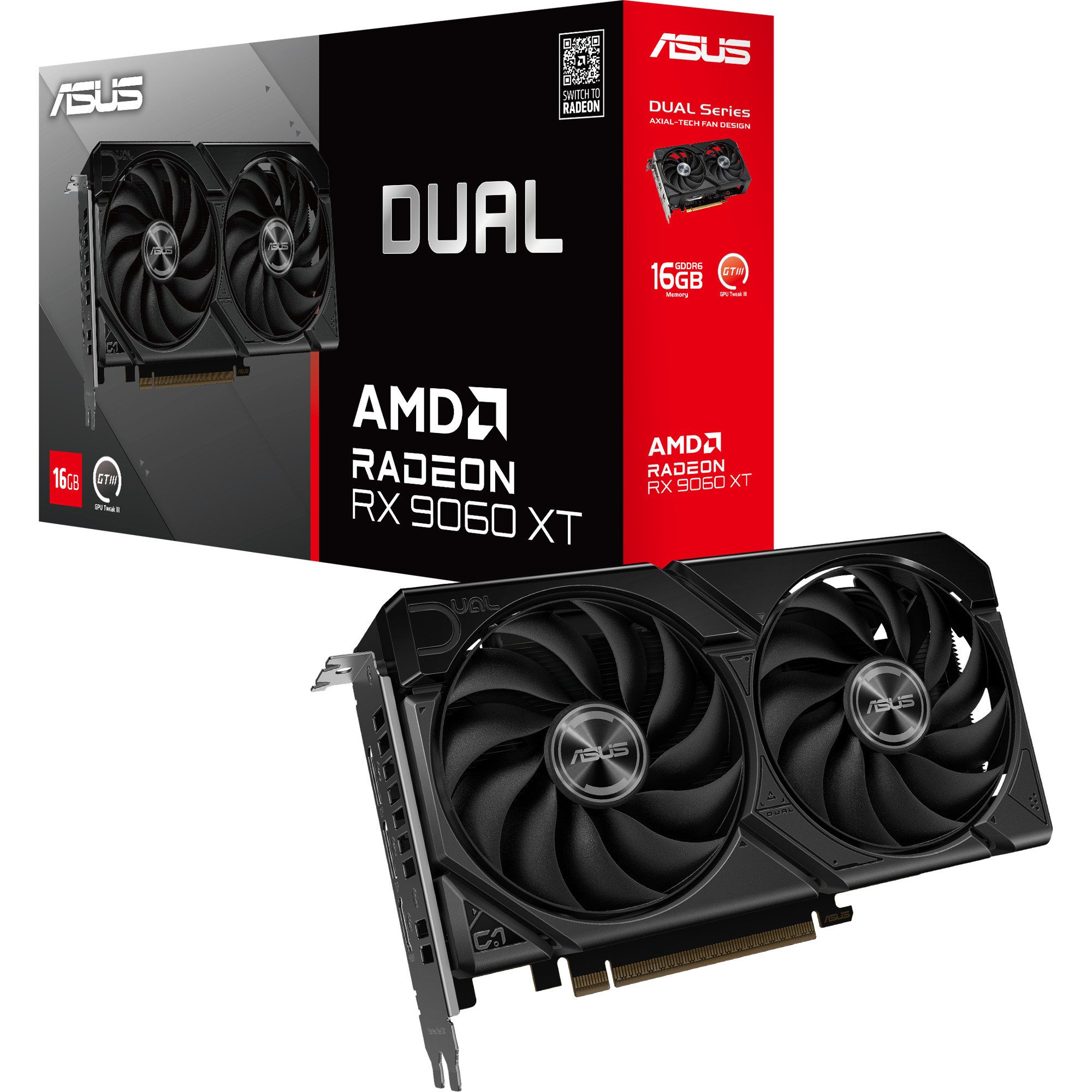 ASUS Radeon RX 9060 XT DUAL 16GB, Grafikkarte Grafikkarte