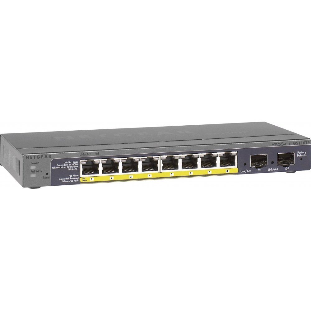 NETGEAR GS110TP-300EUS - Netzwerk Switch - 10-Port - schwarz Netzwerk-Switch