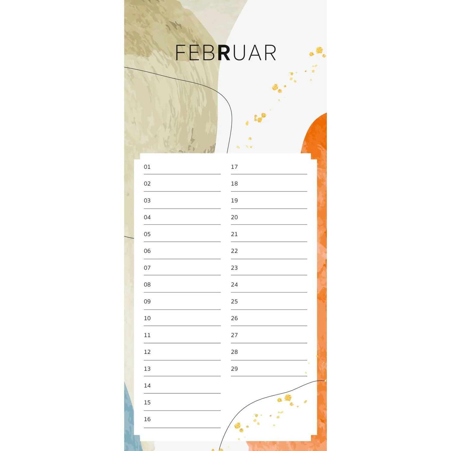 groh Verlag Wandkalender Immerwährender Geburtstagskalender Pattern