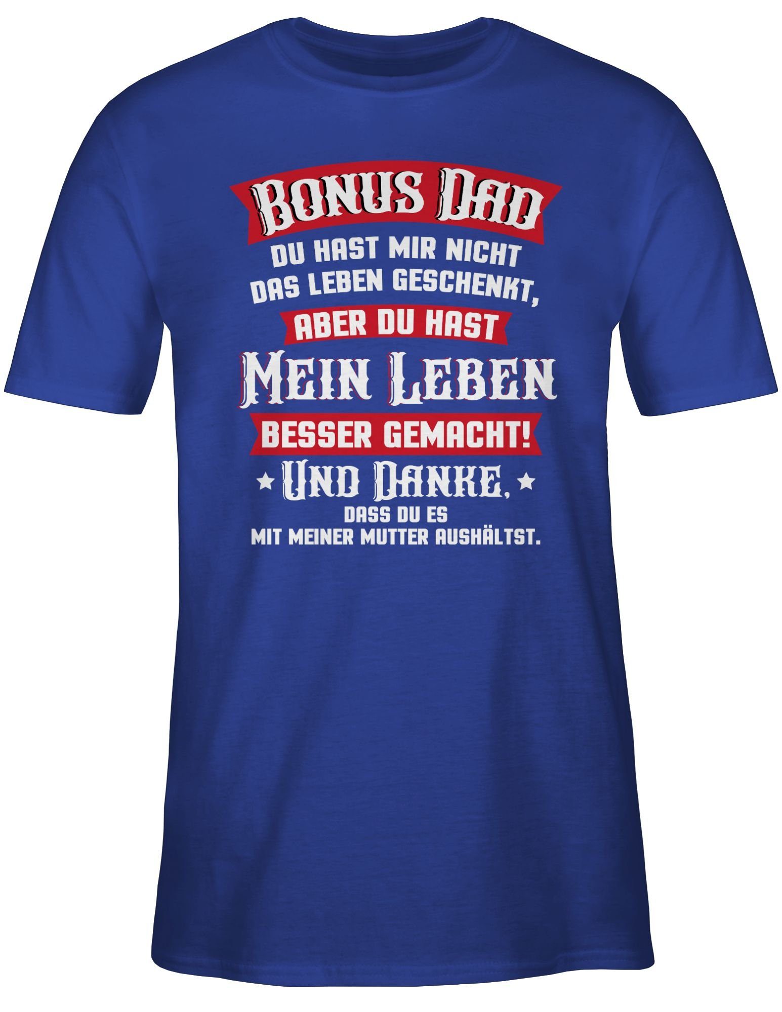 Shirtracer T-Shirt Bonus Dad 02 Geschenk Papa - Vatertag Royalblau rot/weiß für