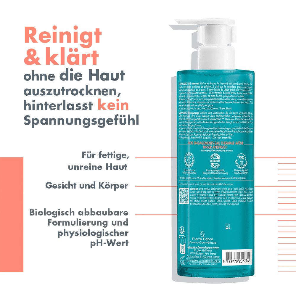 Avene Gesichtspflege Cleanance Reinigungsgel, Anwendung bei Pickel, Mitesser & vergrößerten Poren