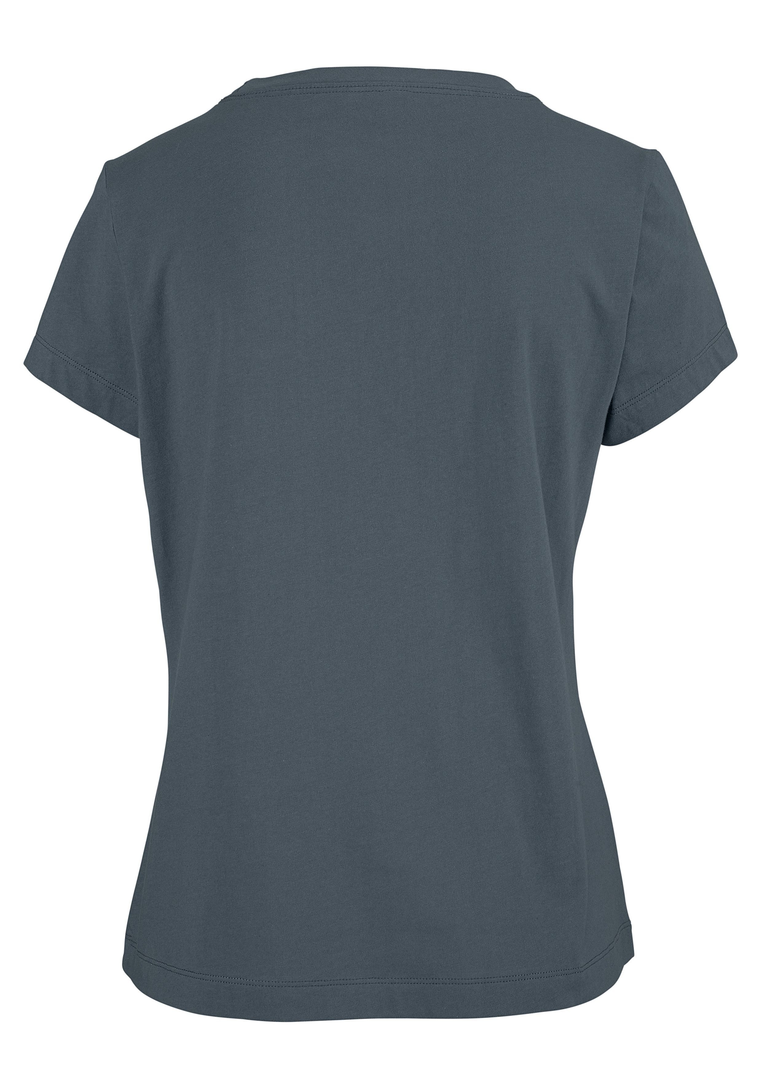 T-Shirt mit 1 tlg., Stück) (2 grau-gemustert gemusterter Buffalo und Shorty Shorts Basic softem