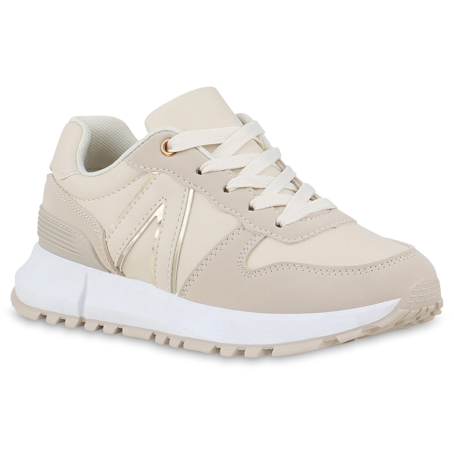 VAN HILL 841658 Plateausneaker Damen Plateau Sneaker Schnürer Metallic Prof günstig online kaufen