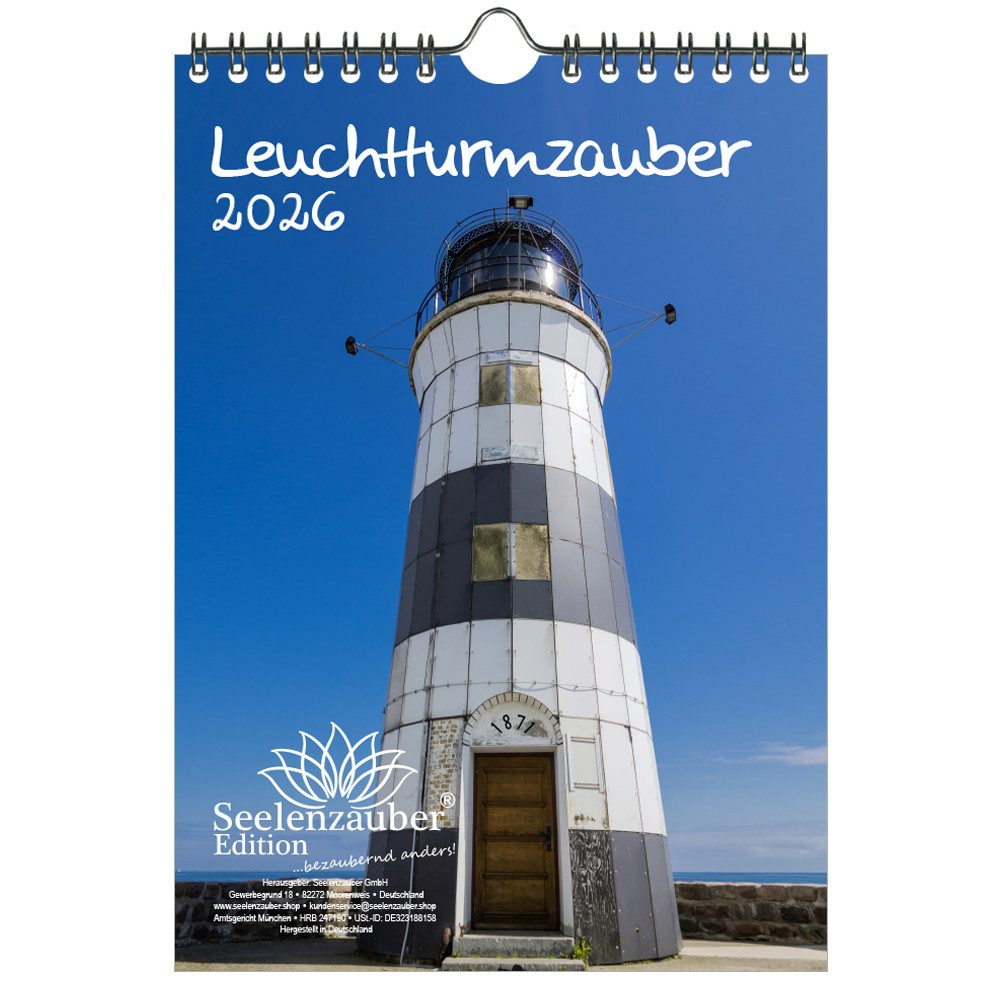 Seelenzauber Wandkalender Leuchtturmzauber DIN A5 Kalender Hochformat für 2026 Küste Meer
