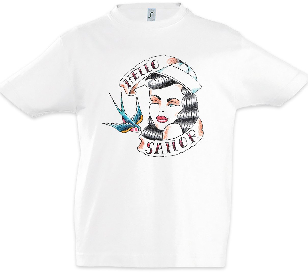 Print-Shirt Mermaid III Kinder T-Shirt Sailor Segler Seemann Tattoo Meerjungfrau
