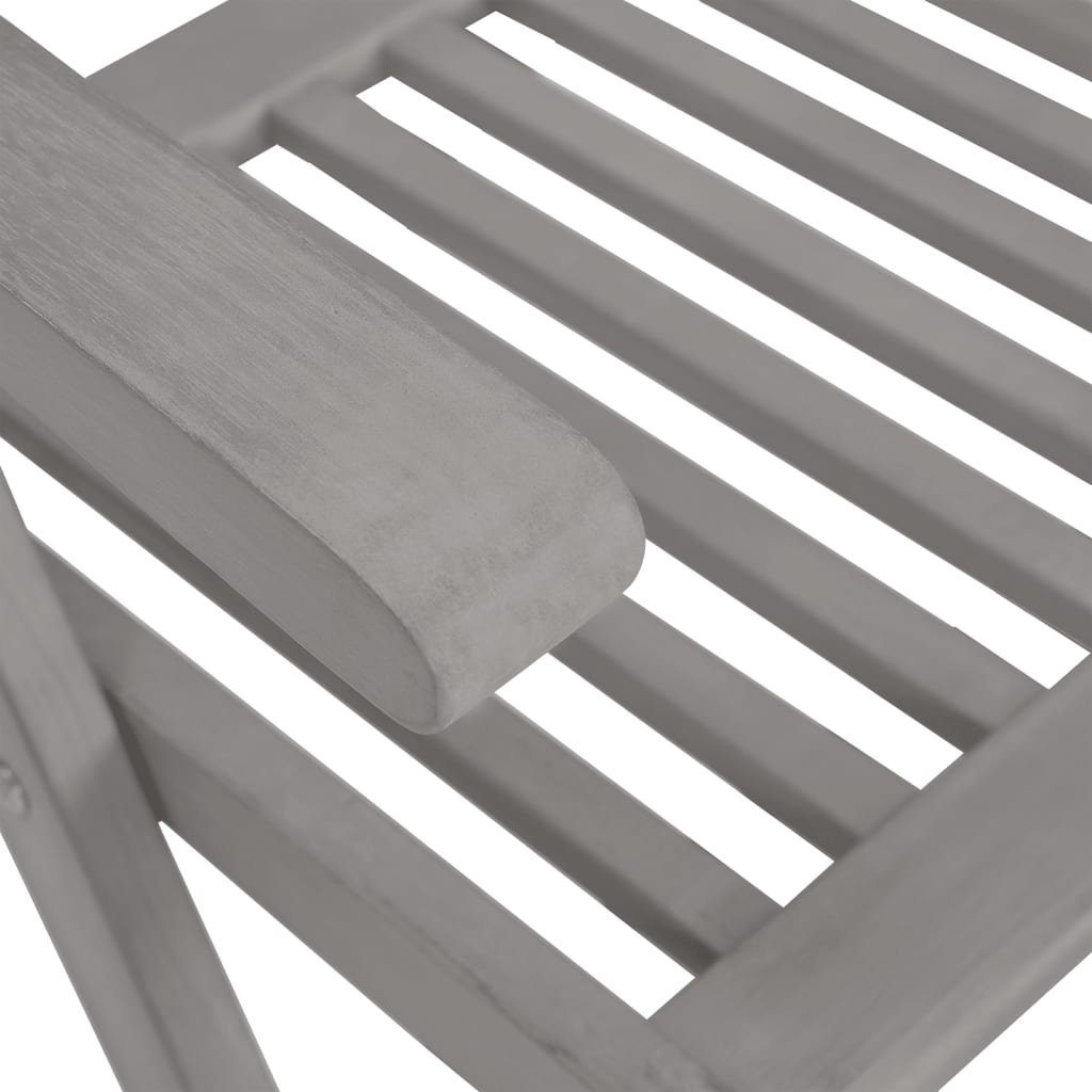 Verstellbare Akazienholz Stk. furnicato mit Auflagen 8 Gartenstuhl Gartenstühle Grau