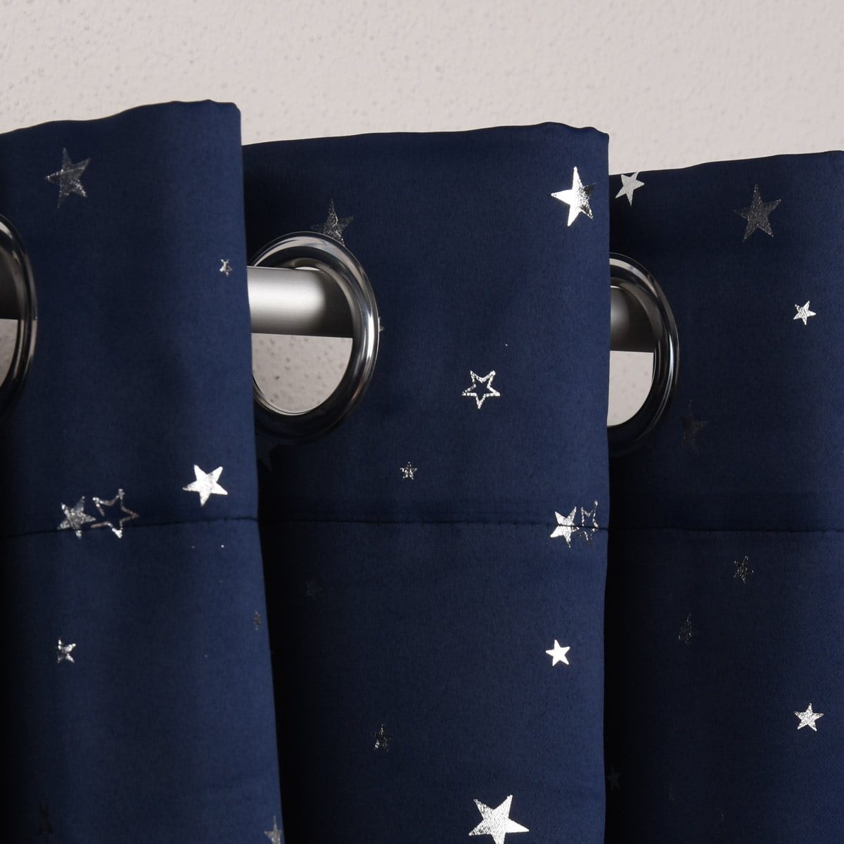 SCHÖNER LEBEN. Vorhang Verdunklungsgardine mit Ösenaufhängung dunkelblau 135x225cm, blickdicht, Polyester, pflegeleicht