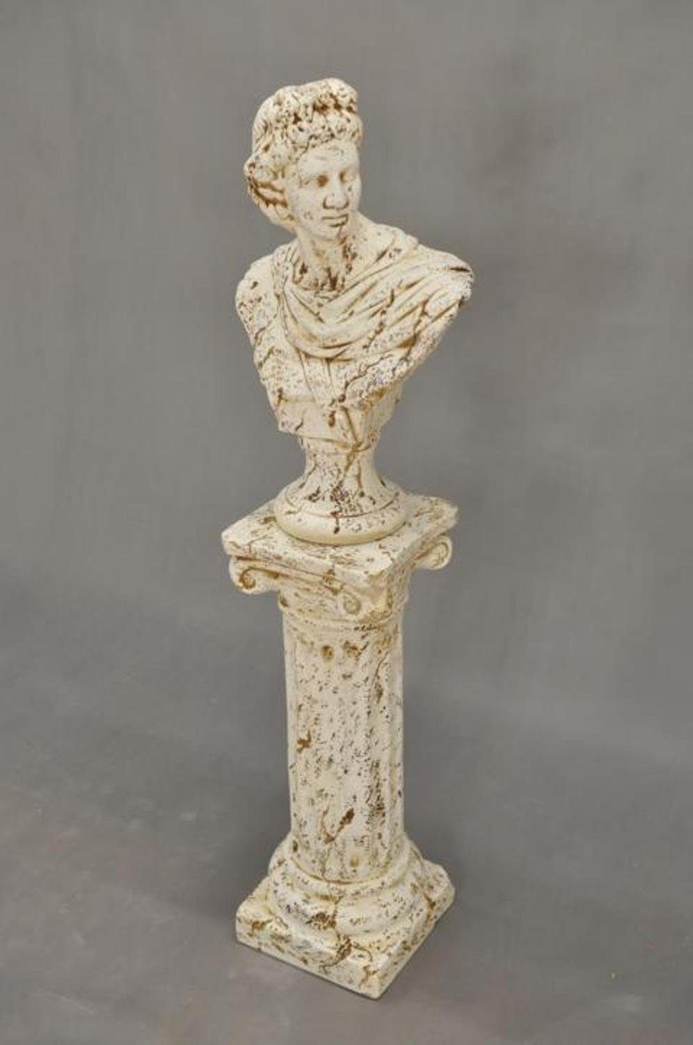 JVmoebel Skulptur Design Büste Appolo Statue Skulptur Figuren Deko Skulpturen Rom Beige