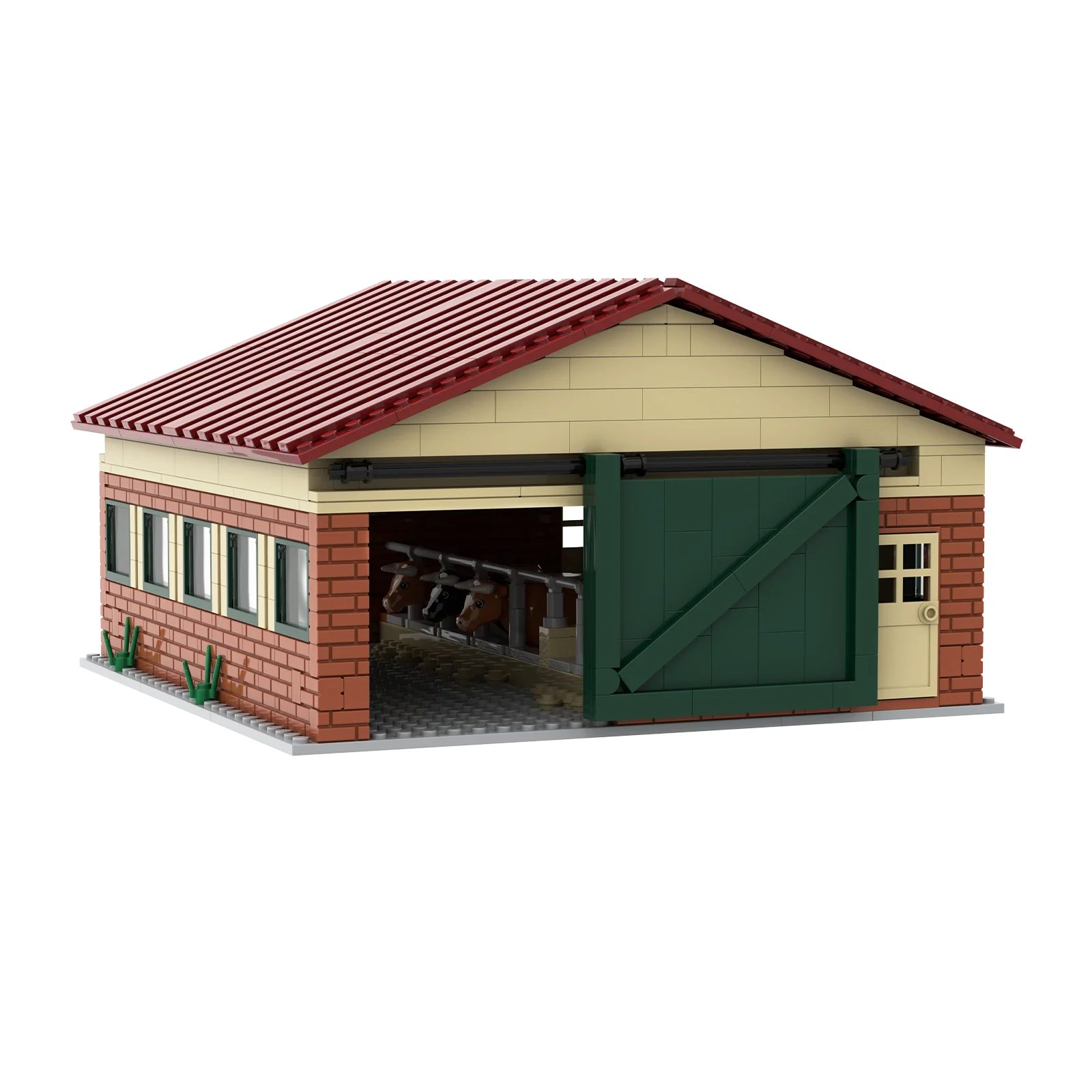 Brixies Bausteinsatz Brixies Plus Kuhstall mehrfarbig Konstruktionsspielsteine, kompatible Klemmbausteine